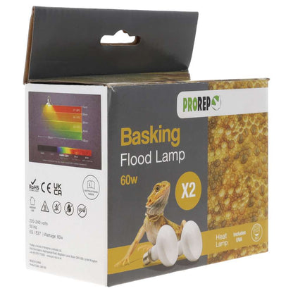 Pro Rep Basking Flood Lamp (ES) Screw Two Pack