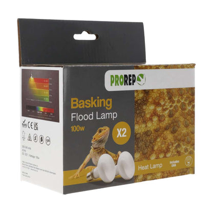 Pro Rep Basking Flood Lamp (ES) Screw Two Pack