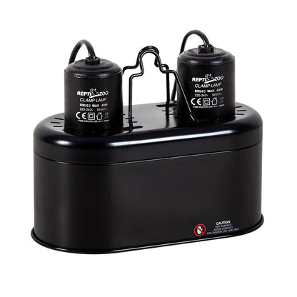 ReptiZoo Mini Dual Lamp Dome | Twin Fitting Max 40W x2 | Reptile Vivarium