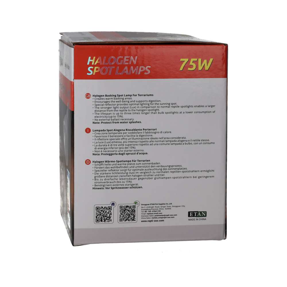 ReptiZoo Halogen Spotlamp 75w PAR3075 – Reptile Basking Lamp
