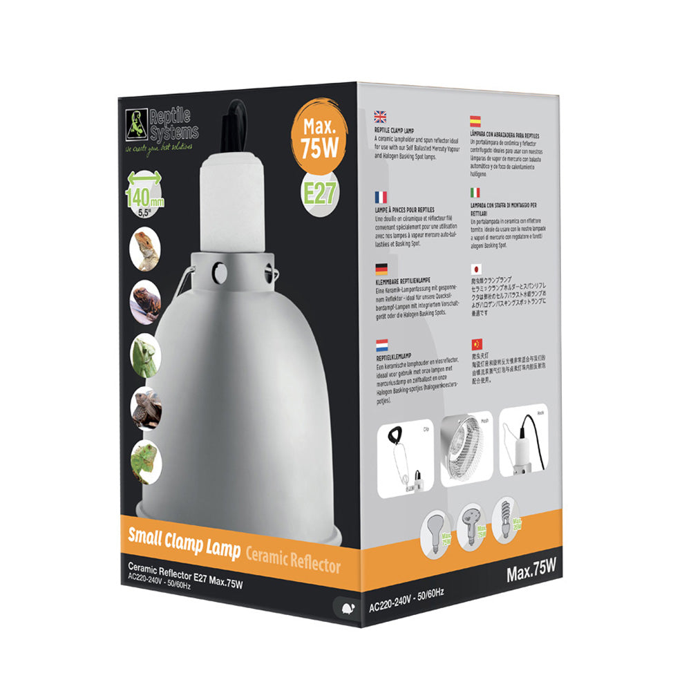 Reptile Systems Ceramic Reflector Clamp Lamp Small | Vivarium Dome Light
