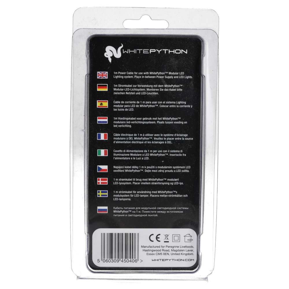 White Python LED Power Cable 100cm