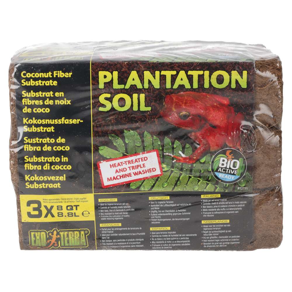 Exo Terra Plantation Soil 3-Pack PT2771 | Coconut Fibre Substrate