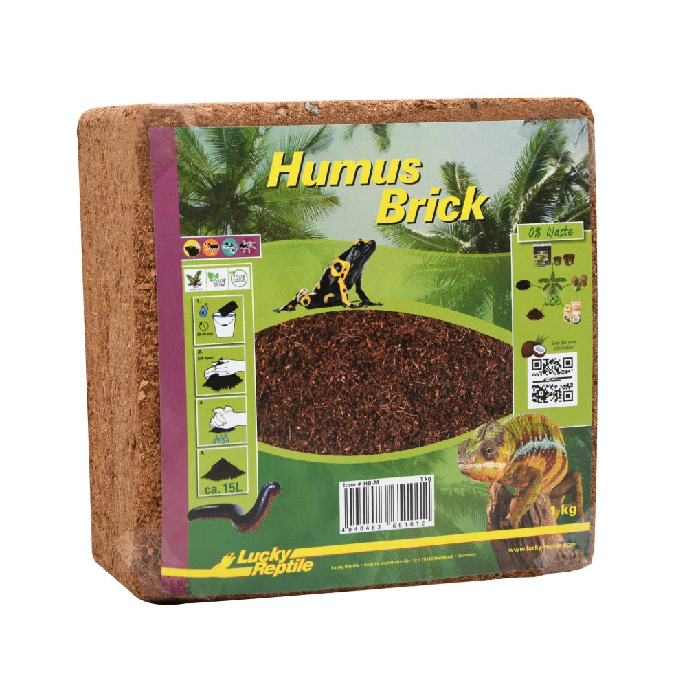 Lucky Reptile Humus Brick 1kg – Coconut Coir Substrate for Reptiles