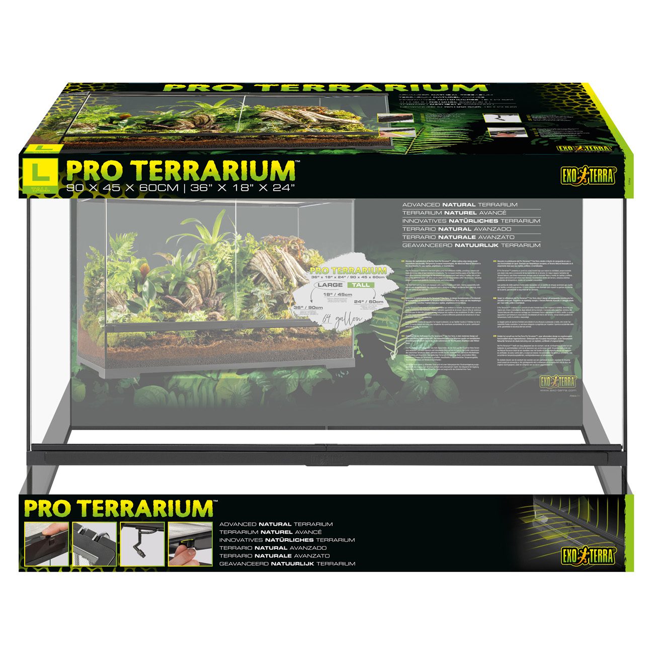 Exo Terra Pro Terrarium Large Tall 90x45x60cm