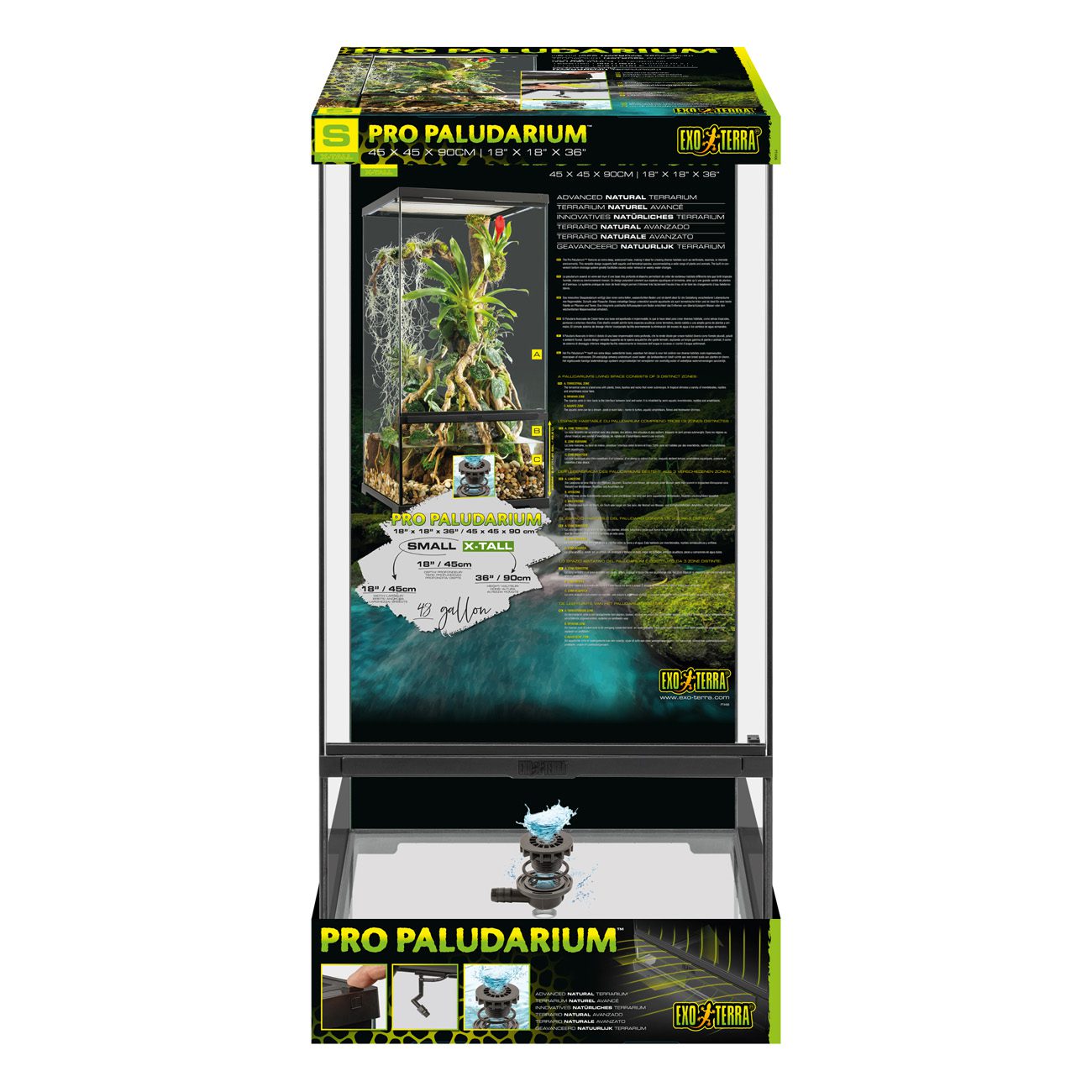 Exo Terra Pro Paludarium Small X-Tall - 45x45x90cm