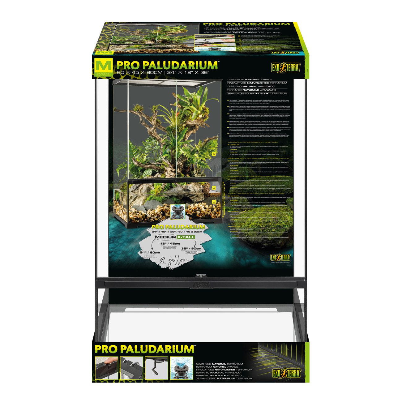 Exo Terra Pro Paludarium Medium X-Tall - 60x45x90cm