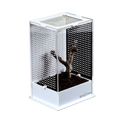 ReptiZoo White Base Insect Acrylic Box 12x10x20cm Invertebrate Enclosure