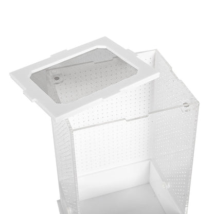 ReptiZoo White Base Insect Acrylic Box 12x10x20cm Invertebrate Enclosure