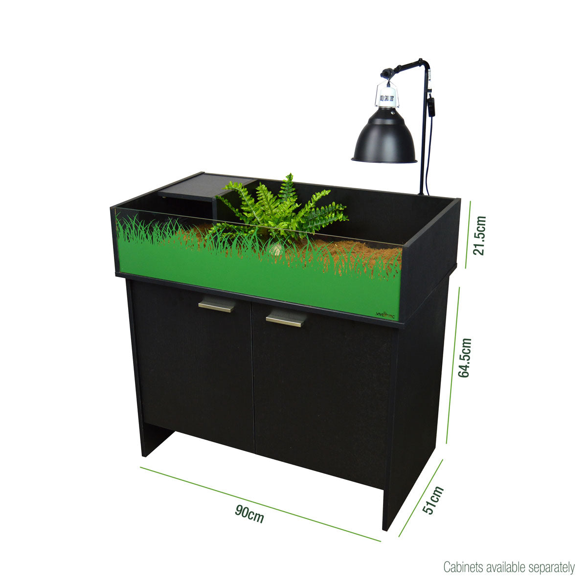 Vivexotic Viva Tortoise Table Black 90cm | Open-Top Tortoise Enclosure
