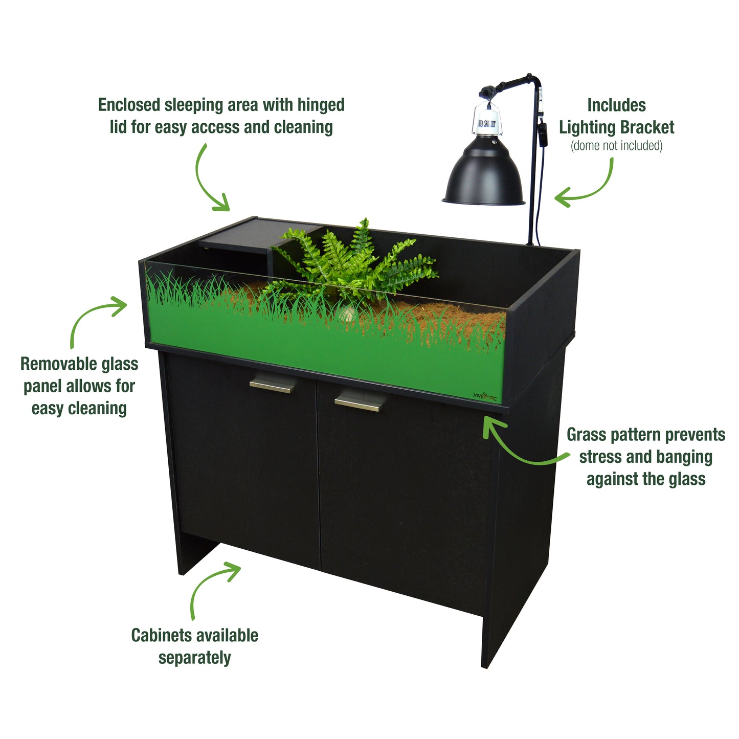 Vivexotic Viva Tortoise Table Black 90cm | Open-Top Tortoise Enclosure