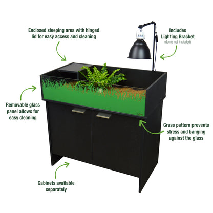 Vivexotic Viva Tortoise Table Black 90cm | Open-Top Tortoise Enclosure