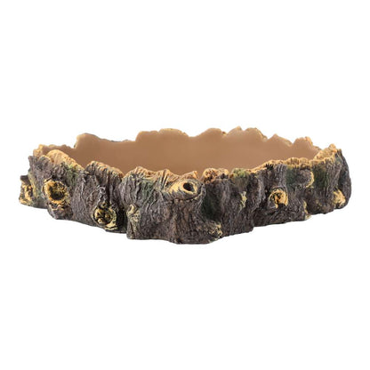 Rustic Bark Corner Dish for Vivariums 20.5x20x4.5cm