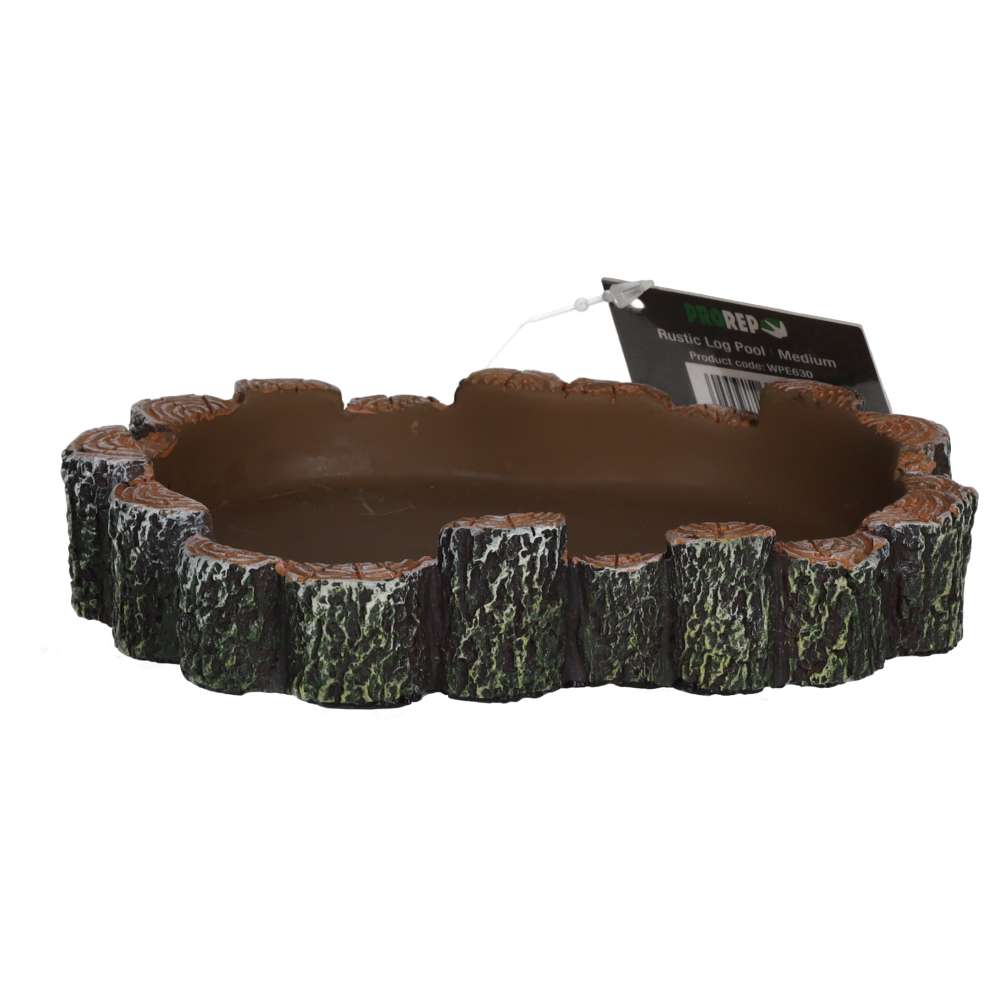ProRep Rustic Log Pool Medium 19x16x3cm | Vivarium Water Dish