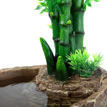 ReptiZoo 2in1 Height Adjustable Bamboo Plant Dripper | Reptile Water Fountain