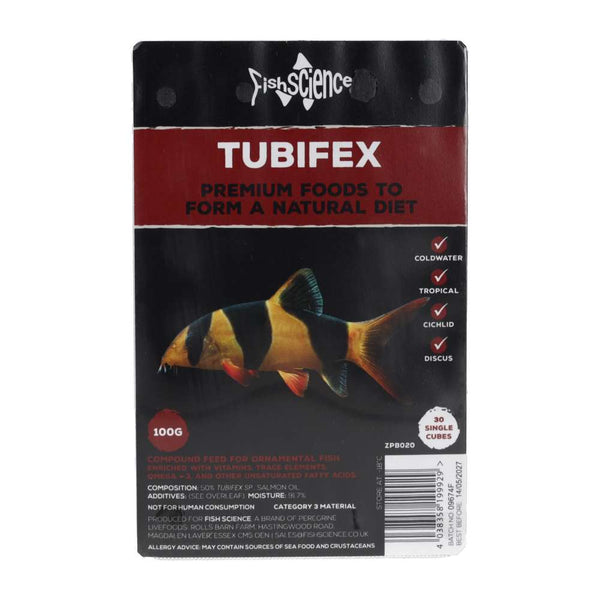 FishScience Frozen Blister Pack Tubifex 100g