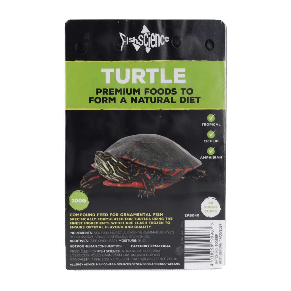 FishScience Frozen Blister Pack Turtle Food 100g