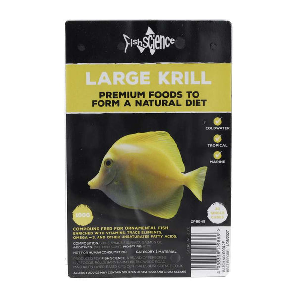 FishScience Frozen Blister Pack Large Krill 100g